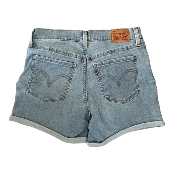 Women’s Shorts Light Wash Cotton Shorts Levi Strauss Mid Length Shorts - Picture 7 of 7